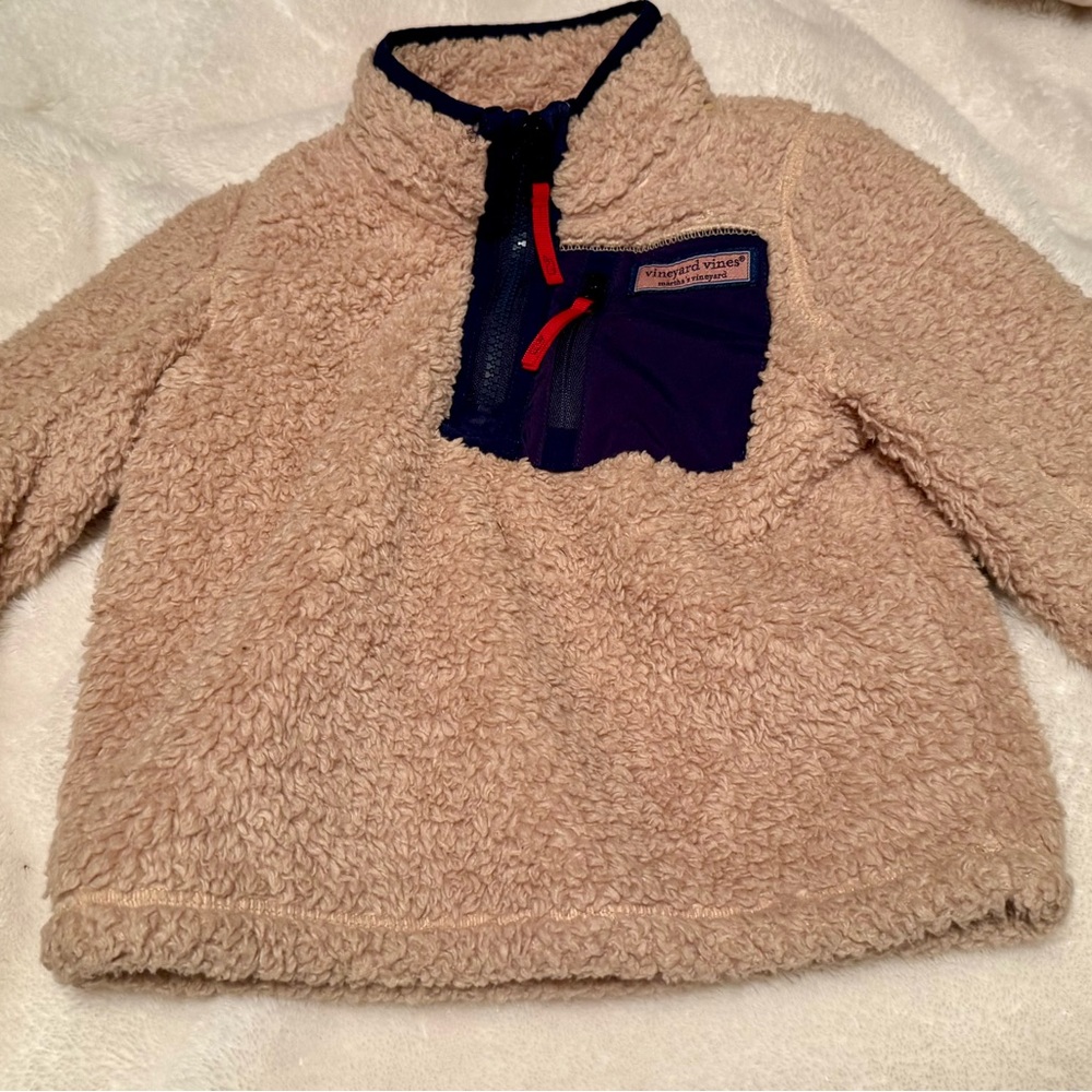 Vineyard Vines Tan Sherpa Pullover